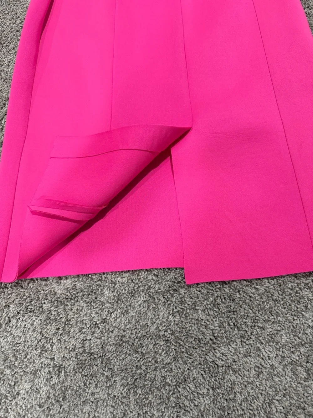 Eliza J One-Shoulder Ruffle Sheath Dress in Hot Pink - Picture 3 of 3